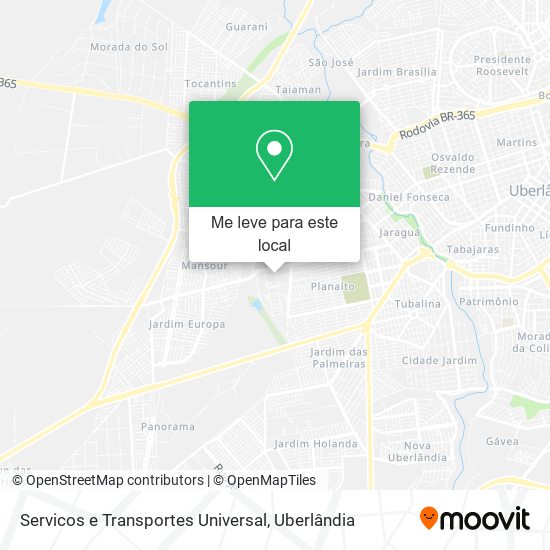 Servicos e Transportes Universal mapa