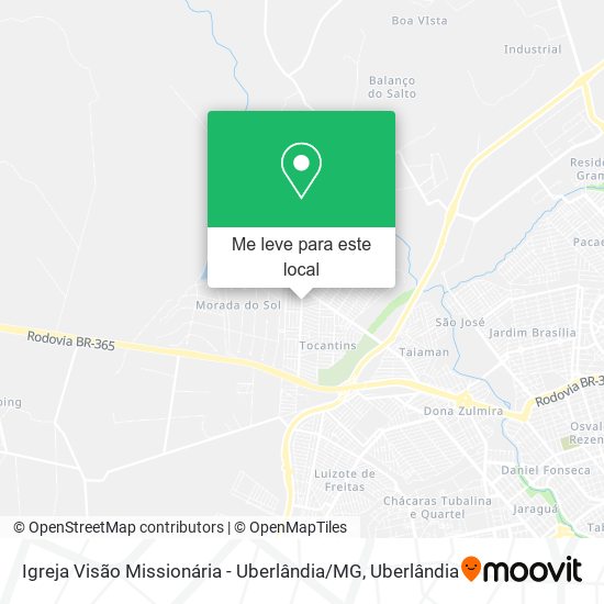 Igreja Visão Missionária - Uberlândia / MG mapa