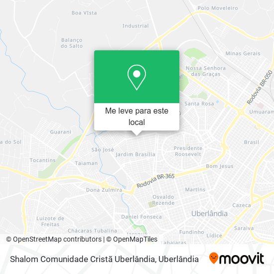 Shalom Comunidade Cristã Uberlândia mapa