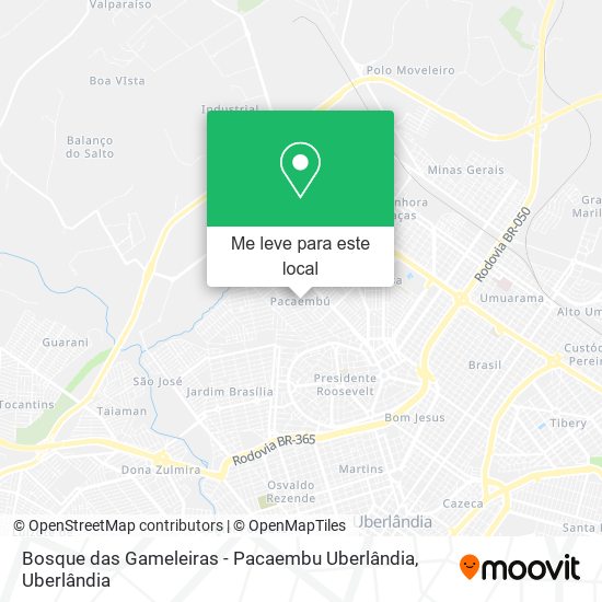 Bosque das Gameleiras - Pacaembu Uberlândia mapa