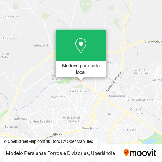 Modelo Persianas Forros e Divisorias mapa