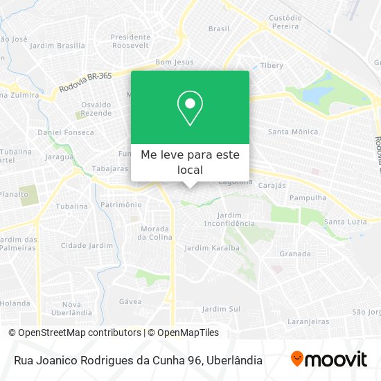 Rua Joanico Rodrigues da Cunha 96 mapa