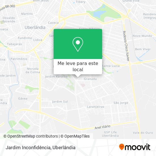 Jardim Inconfidência mapa
