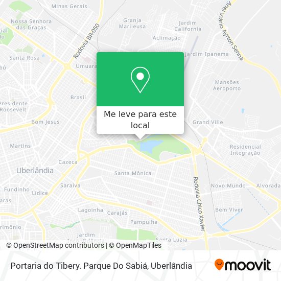 Portaria do Tibery. Parque Do Sabiá mapa