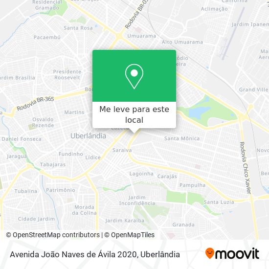 Avenida João Naves de Ávila 2020 mapa