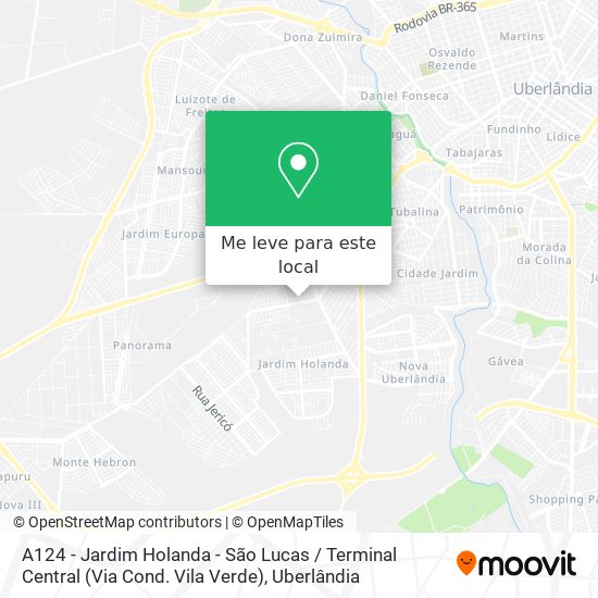 A124 - Jardim Holanda - São Lucas / Terminal Central (Via Cond. Vila Verde) mapa