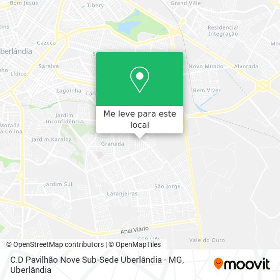 C.D Pavilhão Nove Sub-Sede Uberlândia - MG mapa