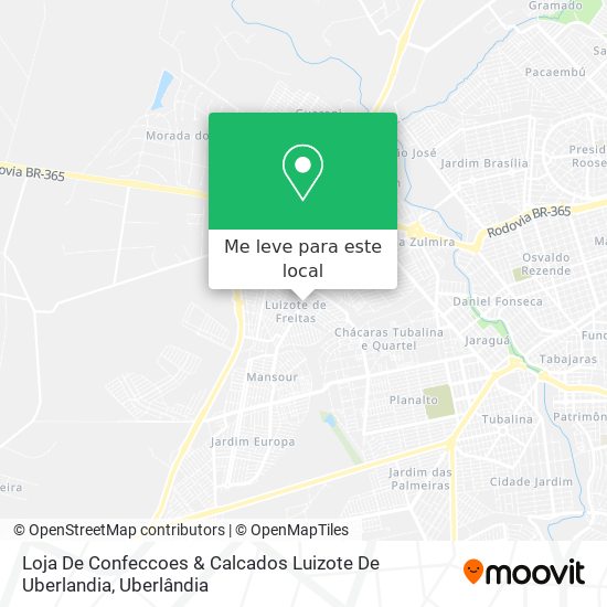 Loja De Confeccoes & Calcados Luizote De Uberlandia mapa