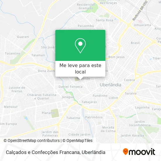 Calçados e Confecções Francana mapa
