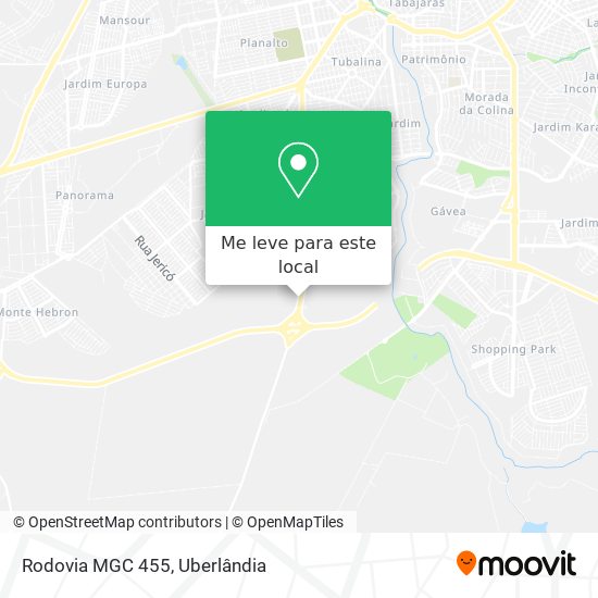 Rodovia MGC 455 mapa