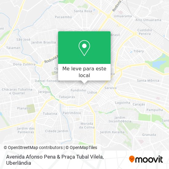 Avenida Afonso Pena & Praça Tubal Vilela mapa
