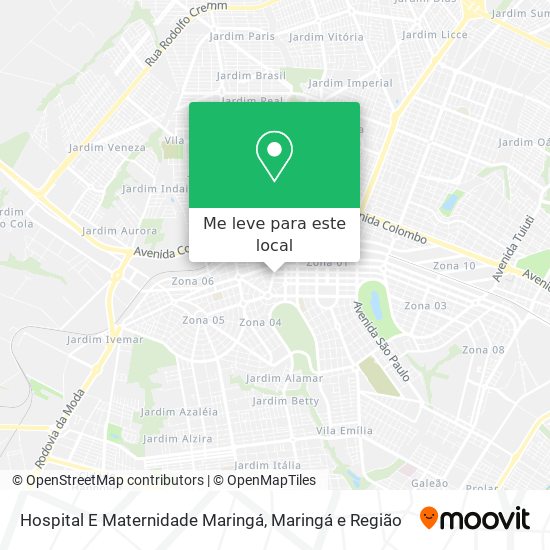Hospital E Maternidade Maringá mapa