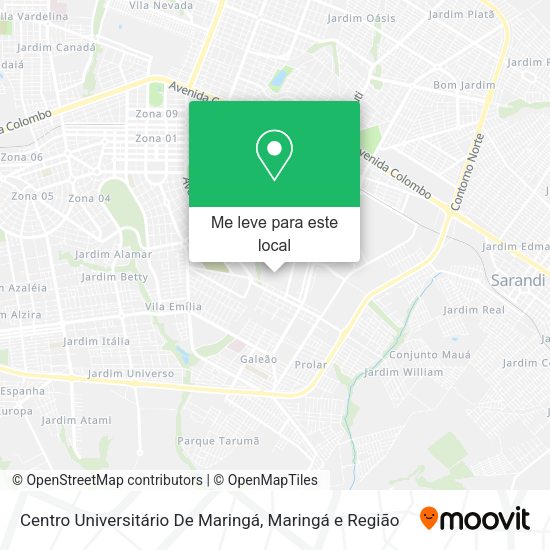 Centro Universitário De Maringá mapa