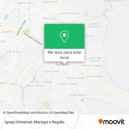 Igreja Universal mapa