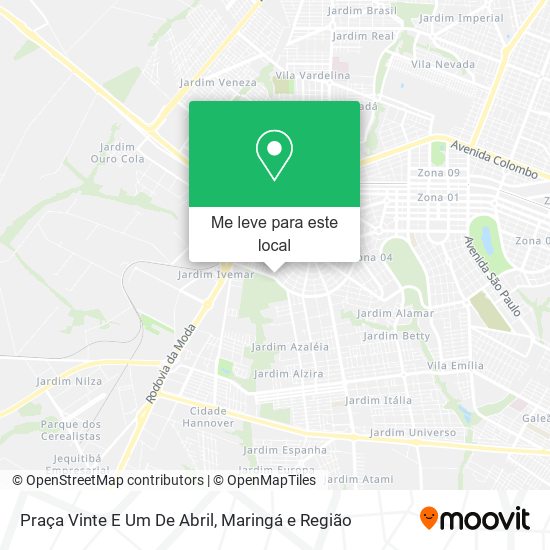 Praça Vinte E Um De Abril mapa