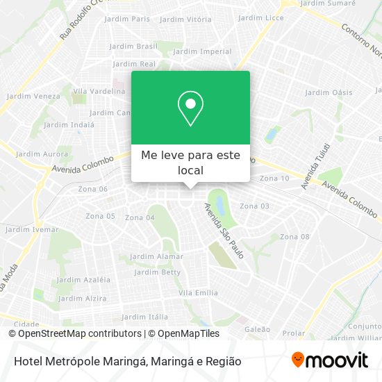 Hotel Metrópole Maringá mapa