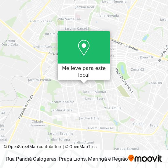 Rua Pandiá Calogeras, Praça Lions mapa