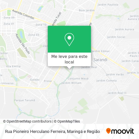 Rua Pioneiro Herculano Ferreira mapa