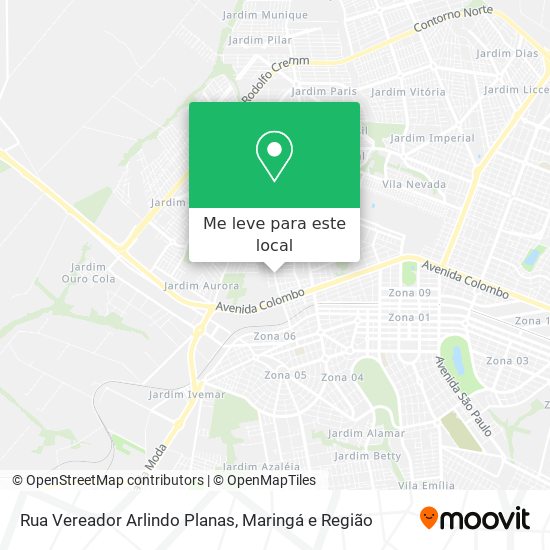 Rua Vereador Arlindo Planas mapa