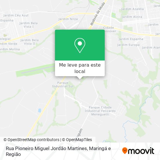 Rua Pioneiro Miguel Jordão Martines mapa