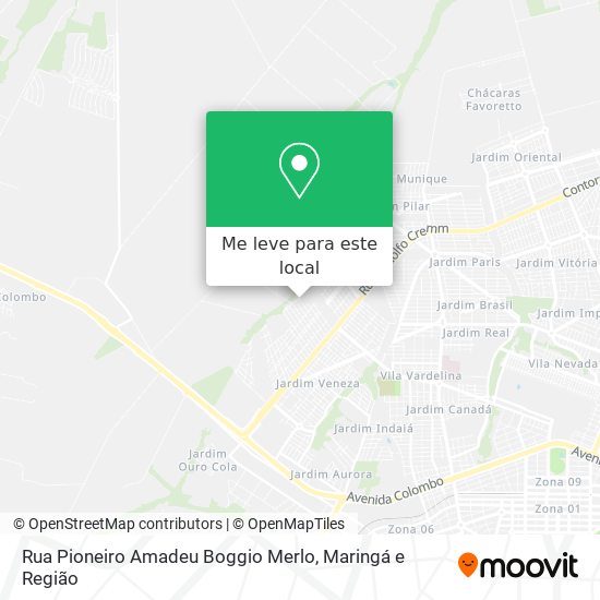 Rua Pioneiro Amadeu Boggio Merlo mapa