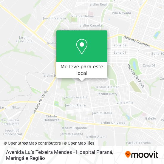 Avenida Luís Teixeira Mendes - Hospital Paraná mapa