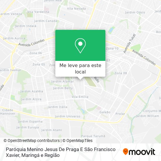 Paróquia Menino Jesus De Praga E São Francisco Xavier mapa