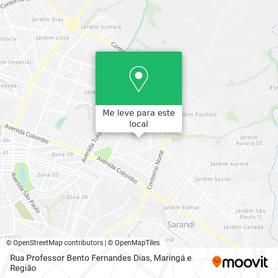 Rua Professor Bento Fernandes Dias mapa