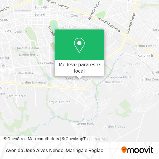 Avenida José Alves Nendo mapa