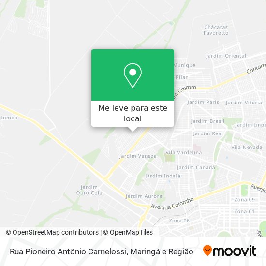 Rua Pioneiro Antônio Carnelossi mapa