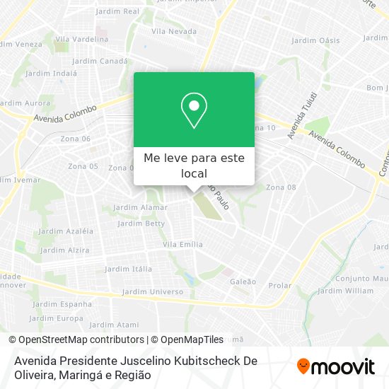 Avenida Presidente Juscelino Kubitscheck De Oliveira mapa