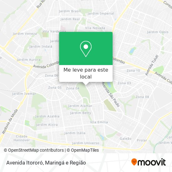 Avenida Itororó mapa