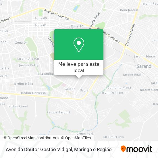 Avenida Doutor Gastão Vidigal mapa