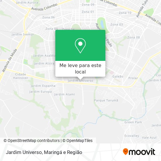 Jardim Universo mapa