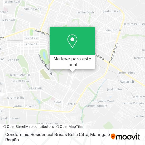 Condomínio Residencial Brisas Bella Cittá mapa