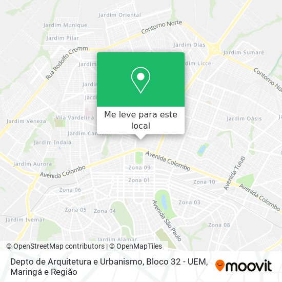 Depto de Arquitetura e Urbanismo, Bloco 32 - UEM mapa