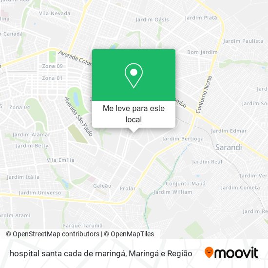 hospital santa cada de maringá mapa