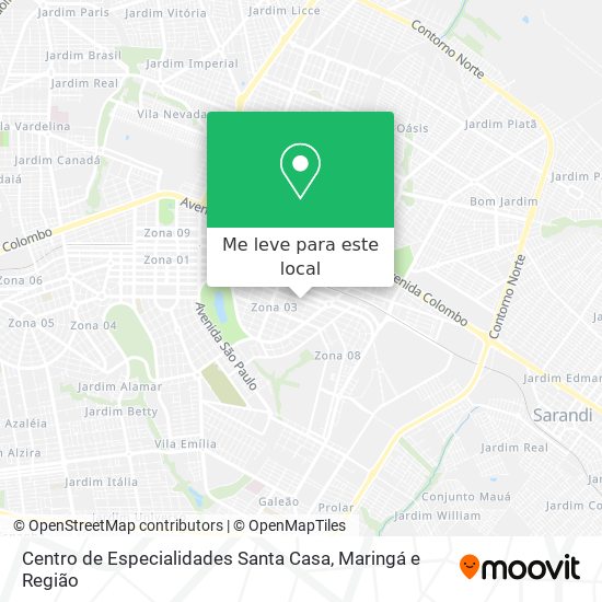 Centro de Especialidades Santa Casa mapa