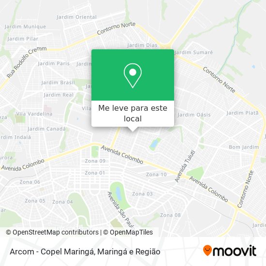 Arcom - Copel Maringá mapa