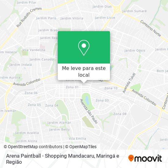 Arena Paintball - Shopping Mandacaru mapa