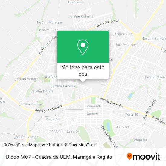Bloco M07 - Quadra da UEM mapa