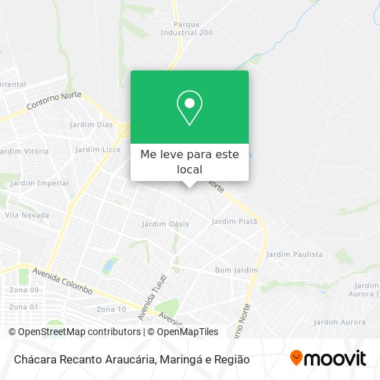 Chácara Recanto Araucária mapa