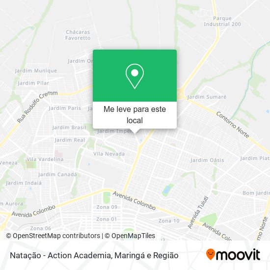 Natação - Action Academia mapa