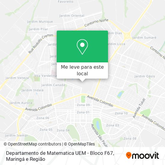 Departamento de Matematica UEM - Bloco F67 mapa