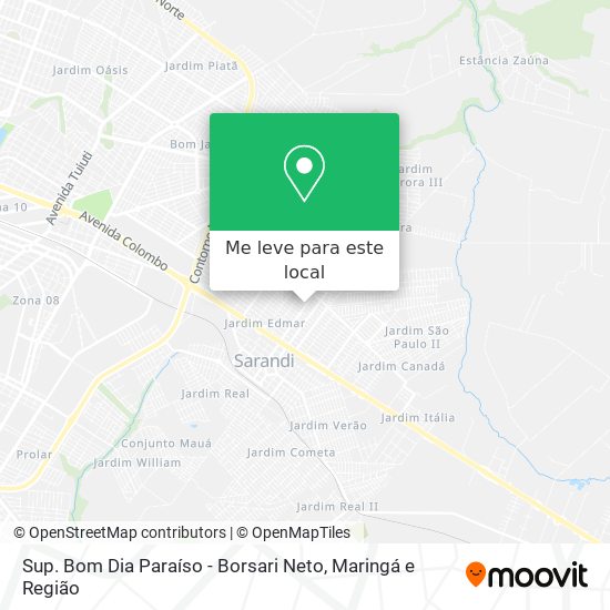 Sup. Bom Dia Paraíso - Borsari Neto mapa