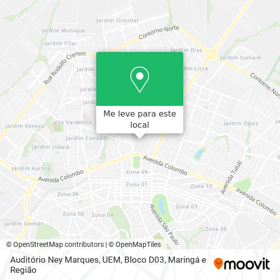 Auditório Ney Marques, UEM, Bloco D03 mapa