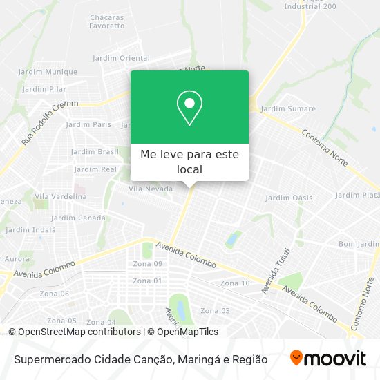 Supermercado Cidade Canção mapa