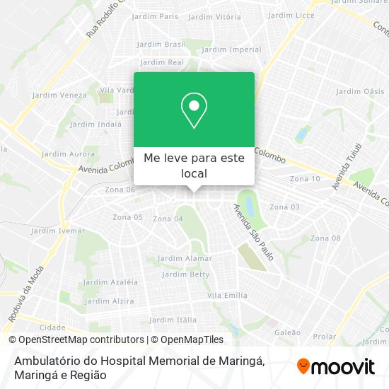 Ambulatório do Hospital Memorial de Maringá mapa