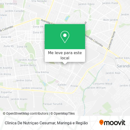Clinica De Nutriçao Cesumar mapa