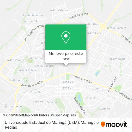 Universidade Estadual de Maringá (UEM) mapa